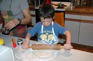 Ian baking some biscuits